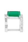 Buy_Isharya_Green Gemstones, Crystals Celine Embellished Ring _Online_at_Aza_Fashions
