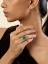 Buy_Isharya_Green Gemstones, Crystals Celine Embellished Ring _at_Aza_Fashions
