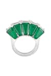 Buy_Isharya_Green Gemstones, Crystals Hedy Embellished Ring _Online_at_Aza_Fashions