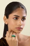 Buy_Isharya_Green Gemstones, Crystals Hedy Embellished Ring _at_Aza_Fashions