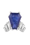 Shop_Isharya_Blue Gemstones, Crystals Roxanne Sapphire Ring _at_Aza_Fashions