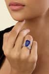 Buy_Isharya_Blue Gemstones, Crystals Roxanne Sapphire Ring _at_Aza_Fashions