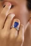 Shop_Isharya_Blue Gemstones, Crystals Roxanne Sapphire Ring _Online_at_Aza_Fashions