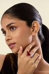 Buy_Isharya_Red Stones, Crystals Noelle Statement Ring _at_Aza_Fashions