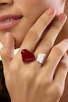 Shop_Isharya_Red Stones, Crystals Noelle Statement Ring _Online_at_Aza_Fashions