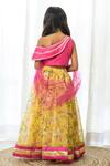 Shop_Fairies Forever_Pink Silk, Organza Mirrors, Beads, Foil Printing, Gota Patti Printed Lehenga Set _at_Aza_Fashions