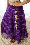 Shop_Fairies Forever_Purple Georgette Tassels Bandhej Print Lehenga And Blouse Set _Online_at_Aza_Fashions