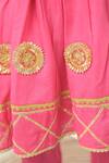 Fairies Forever_Pink Cotton Gota Patti, Embroidery Work Flared Kurta Set _at_Aza_Fashions