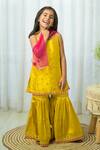 Shop_Fairies Forever_Yellow Georgette Embroidery Kurta Sharara Set _Online_at_Aza_Fashions