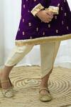 Buy_Fairies Forever_Purple Velvet Embroidery, Sequins Embellished Kurta With Dhoti Pant _Online_at_Aza_Fashions