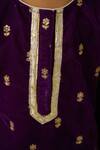 Shop_Fairies Forever_Purple Velvet Embroidery, Sequins Embellished Kurta With Dhoti Pant _Online_at_Aza_Fashions