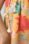 Fairies Forever_Yellow Modal, Satin Tassels Floral Print Kurta With Dhoti Pant _Online_at_Aza_Fashions