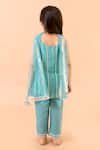 Shop_Fairies Forever_Blue Chinon, Georgette Tassels Lines Of Pure Bond Kurta Set _at_Aza_Fashions