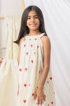 Fairies Forever_Cream Cotton Lace Printed Kurta Set _Online_at_Aza_Fashions