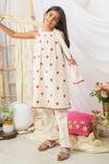 Fairies Forever_Cream Cotton Lace Printed Kurta Set _at_Aza_Fashions