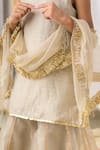 Buy_Fairies Forever_Beige Tissue Embroidery, Sequins, Fringe, Zari Kurta Set 