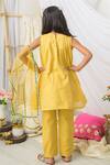 Shop_Fairies Forever_Yellow Chanderi Cotton, Organza Embroidery, Gota Patti, Zari Yoke Kurta Set _at_Aza_Fashions
