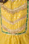 Shop_Fairies Forever_Yellow Chanderi Cotton, Organza Embroidery, Gota Patti, Zari Yoke Kurta Set _Online_at_Aza_Fashions