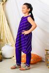 Shop_Fairies Forever_Purple Silk Embroidery, Metallic Thread Kurta And Pyjama Set _Online_at_Aza_Fashions