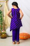 Shop_Fairies Forever_Purple Silk Embroidery, Metallic Thread Kurta And Pyjama Set _at_Aza_Fashions