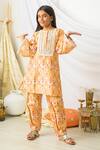 Buy_Fairies Forever_Yellow Cotton Mirrors, Tassels Patola Print Kurta And Pant Set _Online_at_Aza_Fashions