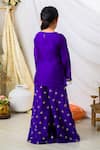 Shop_Fairies Forever_Purple Silk Gota Patti, Beads, Embroidery Short Kurta With Palazzo _at_Aza_Fashions