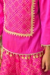 Buy_Fairies Forever_Pink Silk Embroidery, Gota Patti, Tassels Bandhej Pattern Kurta And Palazzo Set _Online_at_Aza_Fashions