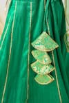 Fairies Forever_Green Silk, Net Zari, Embroidery, Lace, Gota Patti, Tassels Lehenga Set _Online_at_Aza_Fashions