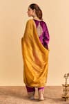 Shop_Sheetal Batra_Purple Velvet, Silk, Tissue Embroidery, Pearls, Gota Fareeha Kurta Salwar Set _at_Aza_Fashions