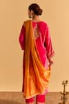 Shop_Sheetal Batra_Pink Velvet, Silk Embroidery, Pearls, Gota Patti Fareeha Kurta With Salwar _at_Aza_Fashions
