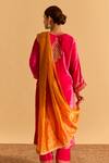 Shop_Sheetal Batra_Fuchsia Velvet, Silk, Tissue Embroidery, Pearls, Gota Fareeha Kurta Salwar Set _at_Aza_Fashions