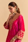 Shop_Sheetal Batra_Pink Velvet, Silk Pearls, Sequins, Gota Patti, Aynaz Kurta And Salwar Set _Online_at_Aza_Fashions