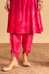 Buy_Sheetal Batra_Pink Velvet, Silk, Tissue Embroidery, Eira Choga Kurta Tulip Dhoti Pant Set _Online_at_Aza_Fashions
