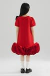 Shop_Toplove_Red Neoprene Sequins, Bows Ruffle Dress _at_Aza_Fashions