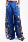 AK-OK Blue Silk Tailored Printed Trouser Online at Aza Fashions AK-OK_Blue Silk Tailored Printed Trouser _Online_at_Aza_Fashions