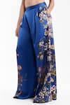 AK-OK Blue Silk Tailored Printed Trouser at Aza Fashions AK-OK_Blue Silk Tailored Printed Trouser _at_Aza_Fashions