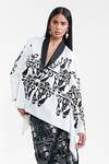 Buy_AK-OK_White Cotton Applique, Sequins, Beads V-neck Wrap Jacket With Skirt 