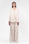 Buy AK-OK Ivory Viscose Embroidery Blazer And Trouser Set at Aza Fashions Buy_AK-OK_Ivory Viscose Embroidery Blazer And Trouser Set _at_Aza_Fashions