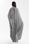 Buy_AK-OK_Grey Velvet Round Neck Dupatta Cape With Structured Lungi Skirt 