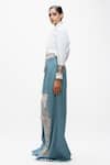 Buy_AK-OK_Blue Denim Mirrors, Patchwork Work Trouser _Online_at_Aza_Fashions