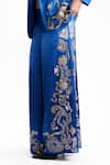 Buy_AK-OK_Blue Silk Sequins, Beads, Metallic Thread Embroidered Trouser _Online_at_Aza_Fashions