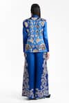 Shop_AK-OK_Blue Silk Sequins, Beads, Metallic Thread Embroidered Trouser _at_Aza_Fashions