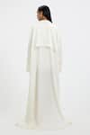 Deme By Gabriella_Off White Satin Collared Millie Oversized Long-sleeved Jacket _Online_at_Aza_Fashions