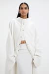 Deme By Gabriella_White Frances Trench Coat  _at_Aza_Fashions