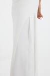 Shop_Deme By Gabriella_White High Neck Lyndsy Structured Shoulder Top And Flared Pant _Online_at_Aza_Fashions