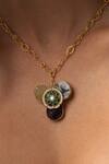 Joules By Radhika_Gold Plated Multi-stone Charm Necklace _Online_at_Aza_Fashions