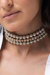 Joules By Radhika_Gold Plated Tiered Pearl Choker Necklace _Online_at_Aza_Fashions