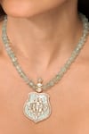Joules By Radhika_Green Beads, Stones, Pearls Pendant Necklace Set _Online_at_Aza_Fashions