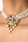Buy_Joules By Radhika_Multi Color Stones, Pearls Ornate Multi-stone Necklace Set _Online_at_Aza_Fashions