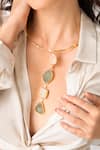 Shop_Joules By Radhika_Gold Plated Sculptural Stone Statement Necklace _at_Aza_Fashions
